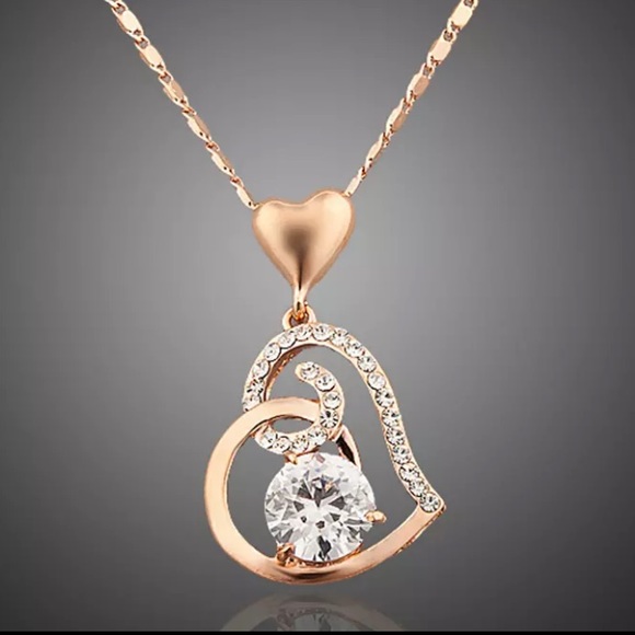 Huitan Jewelry - ~•New•~ 18K Rose Gold Heart Pendant With Diamond